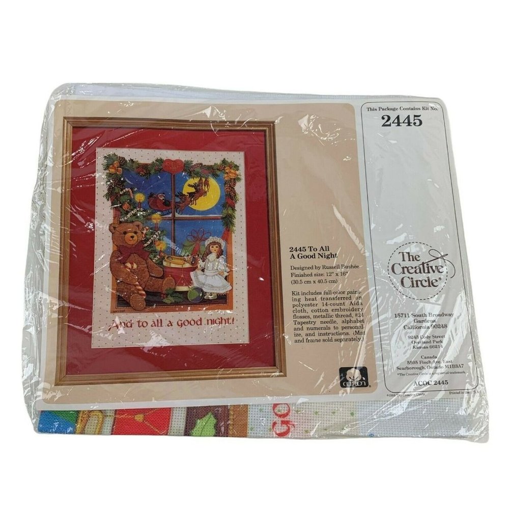 Vintage‎ The Creative Circle Needlecraft Kit 2445 To All A Good Night Christmas